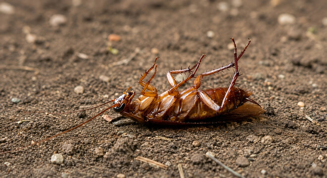 dead cockroach on the ground