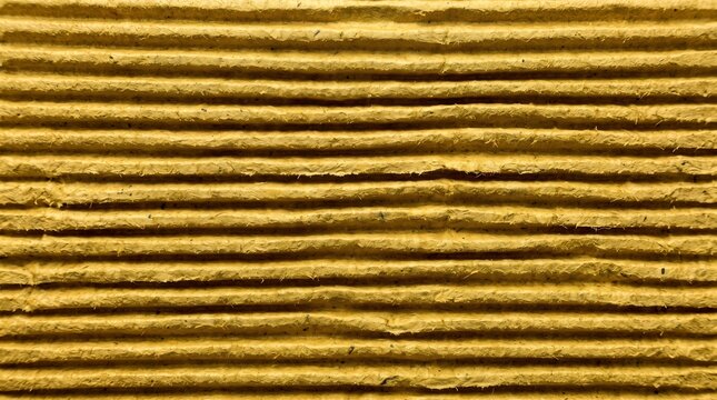 Yellow striped textured handmade corrugated paper background with background corrugated handmade material recycled sustainable backdrop traditional creative stationery