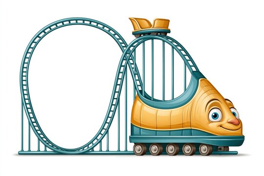 Roller coaster shoe concept cartoon vector illustration amusement park