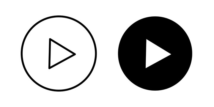 Play icon flat clipart series