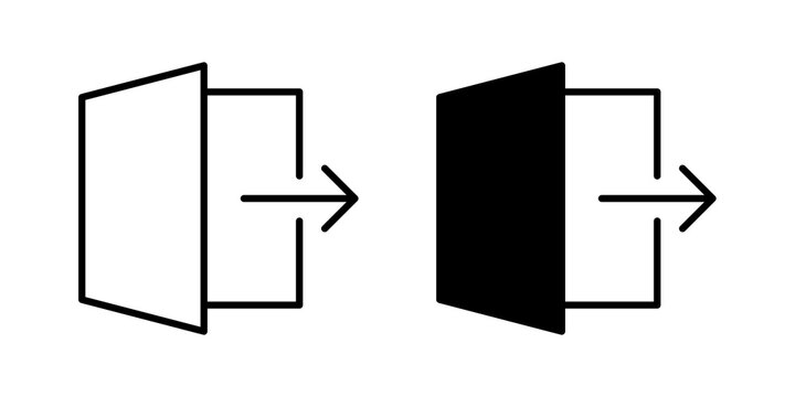 Exit icon flat clipart series