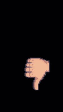 16 bit Dislike Icon Animation with Alpha Channel - 4K Portrait Vertical