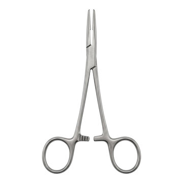 Long stainless steel surgical hemostatic forceps clamp