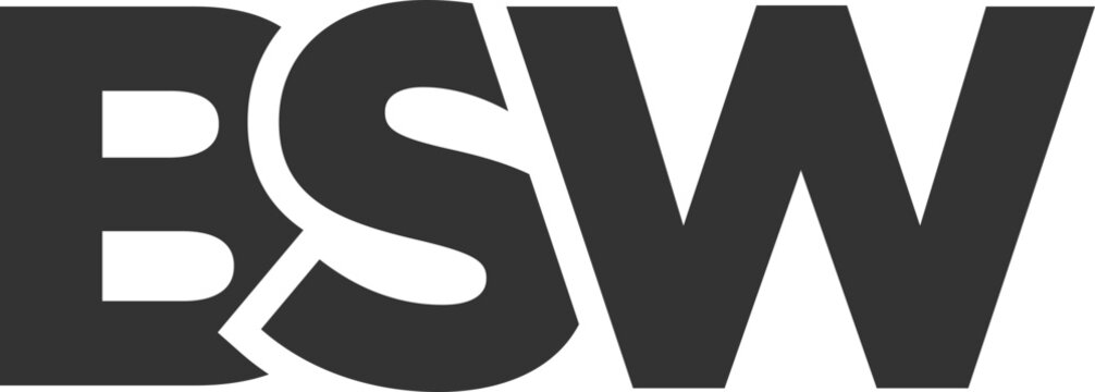 BSW logo design template with strong and modern bold text. Initial based vector logotype featuring simple and minimal typography. Trendy company identity.