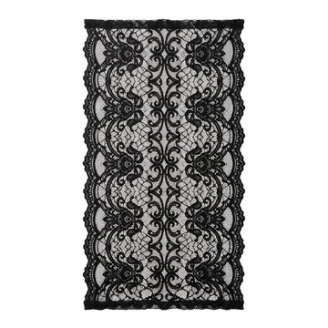 Black vintage floral lace ribbon border trim