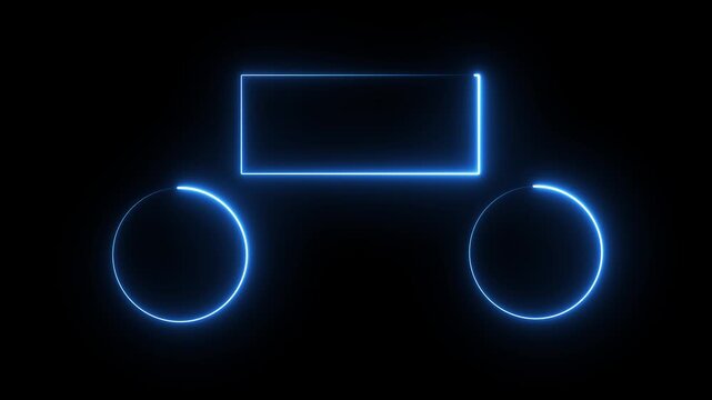 Animation of glowing neon rectangles abstract background. abstract glowing neon rectangle border frame. New neon 3file animation 