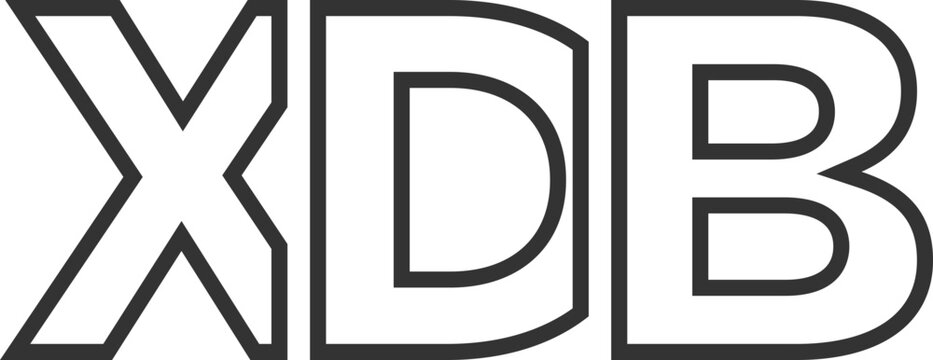 XDB logo design template with strong and modern bold text. Initial based vector logotype featuring simple and minimal typography. Trendy company identity.