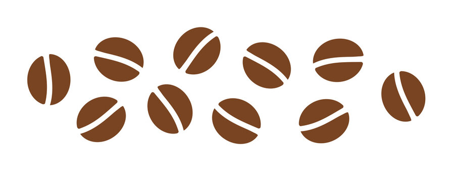 Coffee beans isolated on white background. Design element PNG illustration on transparent background.