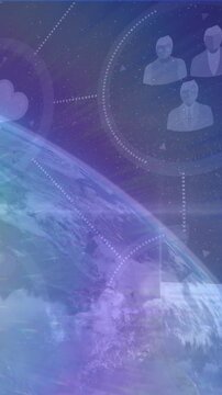 Animation of network of connections with globe over unk