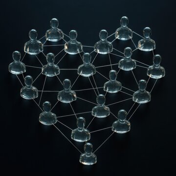 Interconnected silhouettes illustrate the structure of a community network