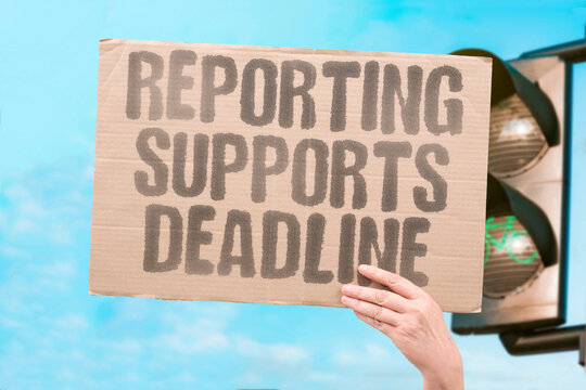 "Reporting Supports Deadline" Inquiry report due next week. REPORTING. SUPPORTS. DEADLINE. INQUIRY. DUE.