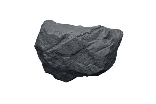 Large dark gray rock fragment with layered rough texture