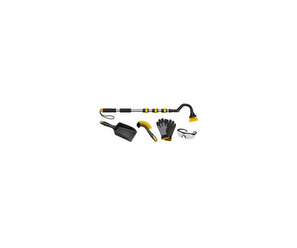 Telescopic Gutter Cleaning Tool Set with Scoop Brush and Safety Gear