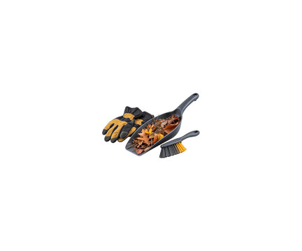 Gutter Leaf Removal Scoop with Work Gloves and Hand Brush