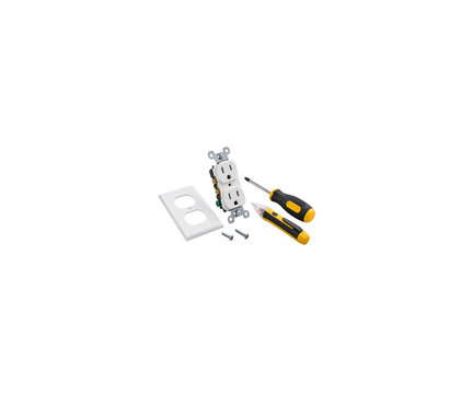 Electrical Outlet Replacement Kit with Wall Plate and Safety Tester