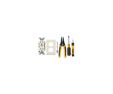 Electrical Receptacle Installation Tools with Wire Stripper and Tester