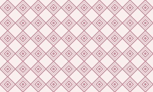 Soft pink and pale blush geometric diamond pattern with concentric square shapes for background