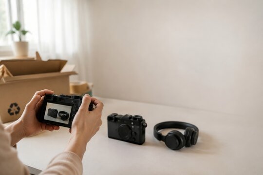 Photographing Used Camera and Headphones for Online Recommerce