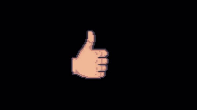 16 bit Thumbs Up Like Animation with Transparent Background - 4K Landscape Horizontal