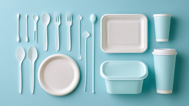 Disposable Eco Friendly Tableware Set for Sustainable Living Concept