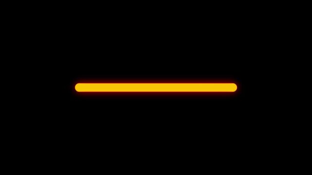 Minimalist glowing orange loading bar animation loop against a dark background a simple horizontal progress in pulses on a black screen progress horizontal line indicator status