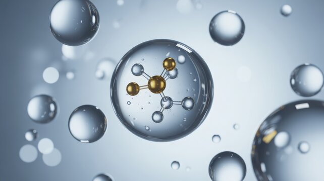 Molecular structure with gold and silver atoms in bubble
