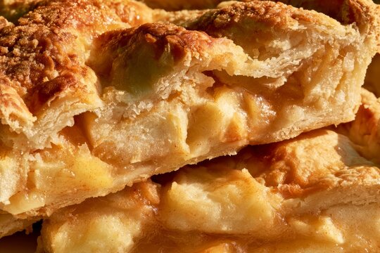 Freshly baked apple pastries on display at a local bakery during a sunny afternoon
