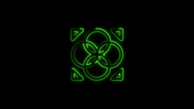 Glowing neon pink graduation cap connected to network nodes abstract concept digital icon