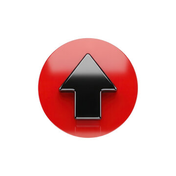 Bold red upward-pointing arrow icon with gradient effect