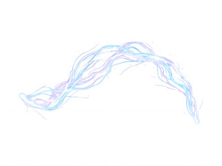 Obraz premium Abstract glowing light trail with blue and purple flowing ethereal energy ribbons on an isolated transparent background 