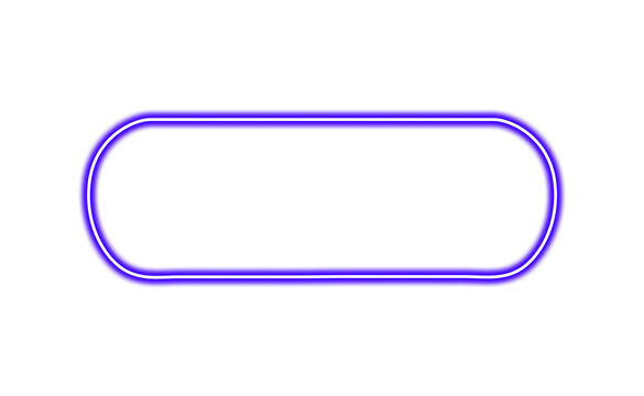 Purple neon glow text box isolated on transparent background