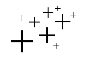 Fototapeta premium Set of simple black plus sign icons in various sizes for math and design elements