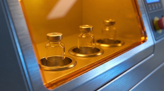 Shielded vial inspection enclosure for pharma quality control