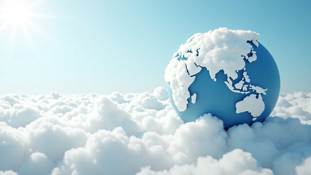 Cloud Earth with Clear Atmosphere for Marketing