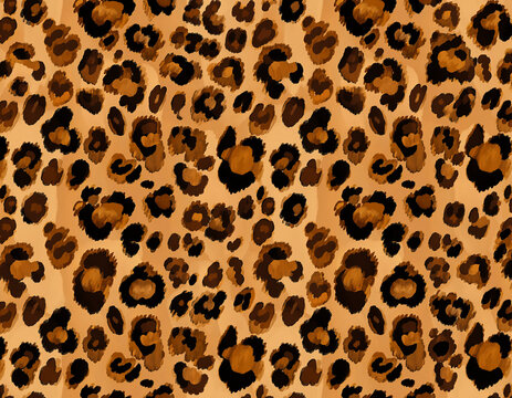 A seamless leopard print pattern ideal for wrapping materials, textile applications, and fabric design.