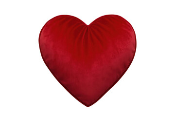 Fototapeta premium Plush red heart shaped velvet pillow