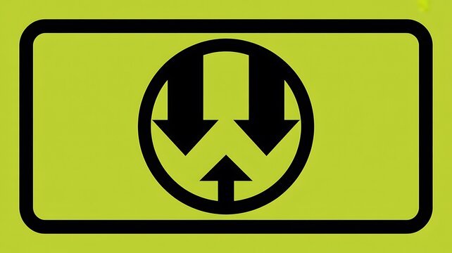 Black circle icon with merging arrows on light green background