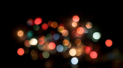 Fototapeta premium Soft Bokeh Fireworks Colorful Orbs Abstract on Black Background