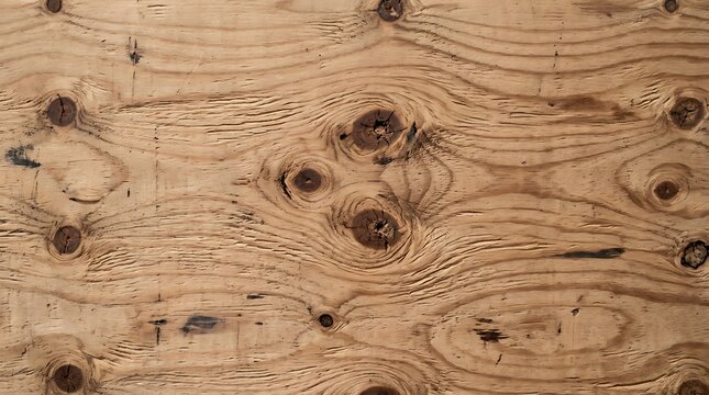 Rustic Plywood Texture, Natural Wood Grain Pattern, Knotted Timber Surface, Aged Construction Material Background