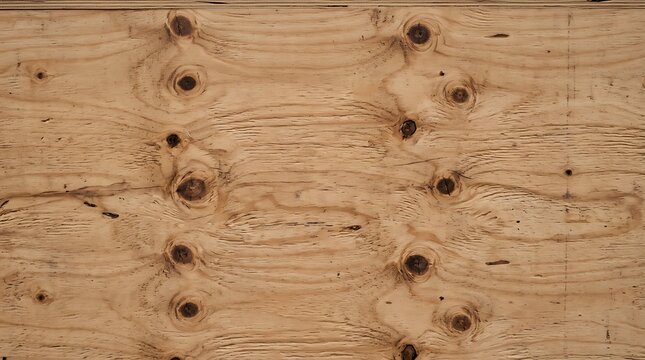 Natural Wood Grain Texture, Plywood Surface with Knots, Rustic Brown Timber Background for Design