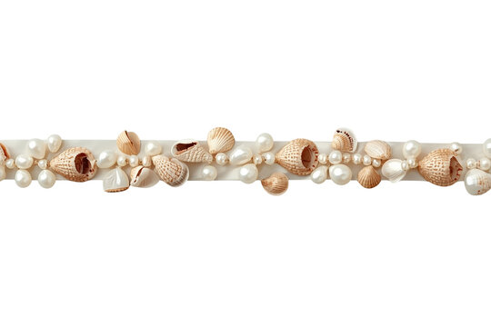 Seashell and pearl garland border