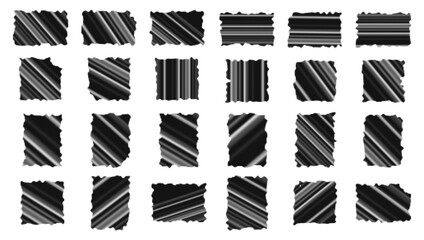 Naklejka premium Halftone rough torn paper textures set with halftone dot pattern and ripped edge frames