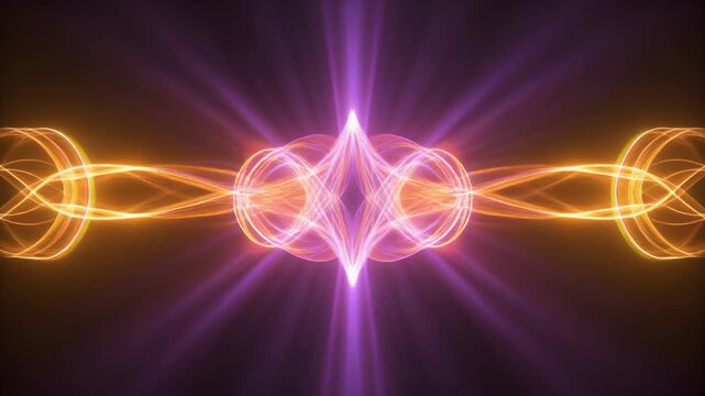 Symmetrical Glowing Energy Wave 4K Generative AI