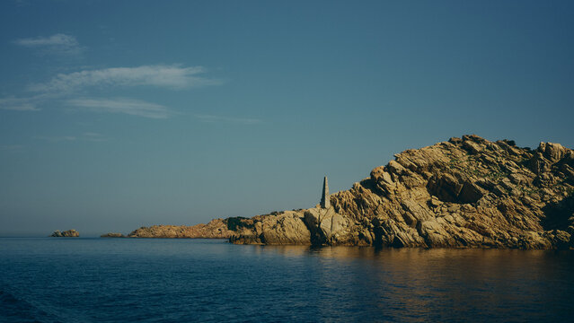 sunset over the sea and coastline in Sardinia