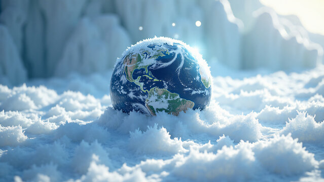 Frozen Earth Crystalline Surface for Marketing Text