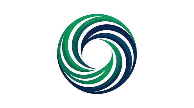 Green and blue circular swirl logo design.