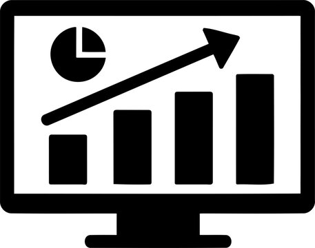Marketing Analytics Data Dashboard and Financial Growth Chart Icon