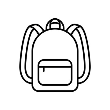 Backpack line icon vector illustration of school bag rucksack knapsack travel equipment symbol