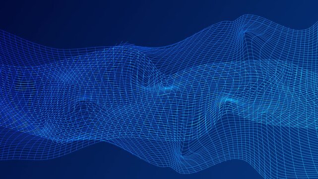 Abstract Flow of Glowing Blue Particles 4K