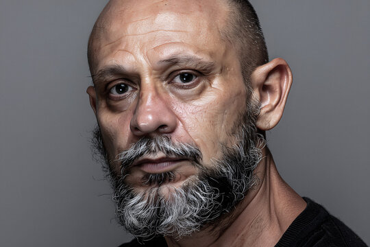 Portrait of a Mature Man with a Graying Beard